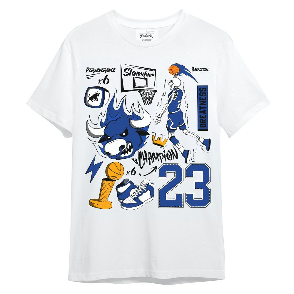 Shirt To Match Air Foamposite One Royal - 23 Doodle Basketball Legend Skeleton Unisex Shirt