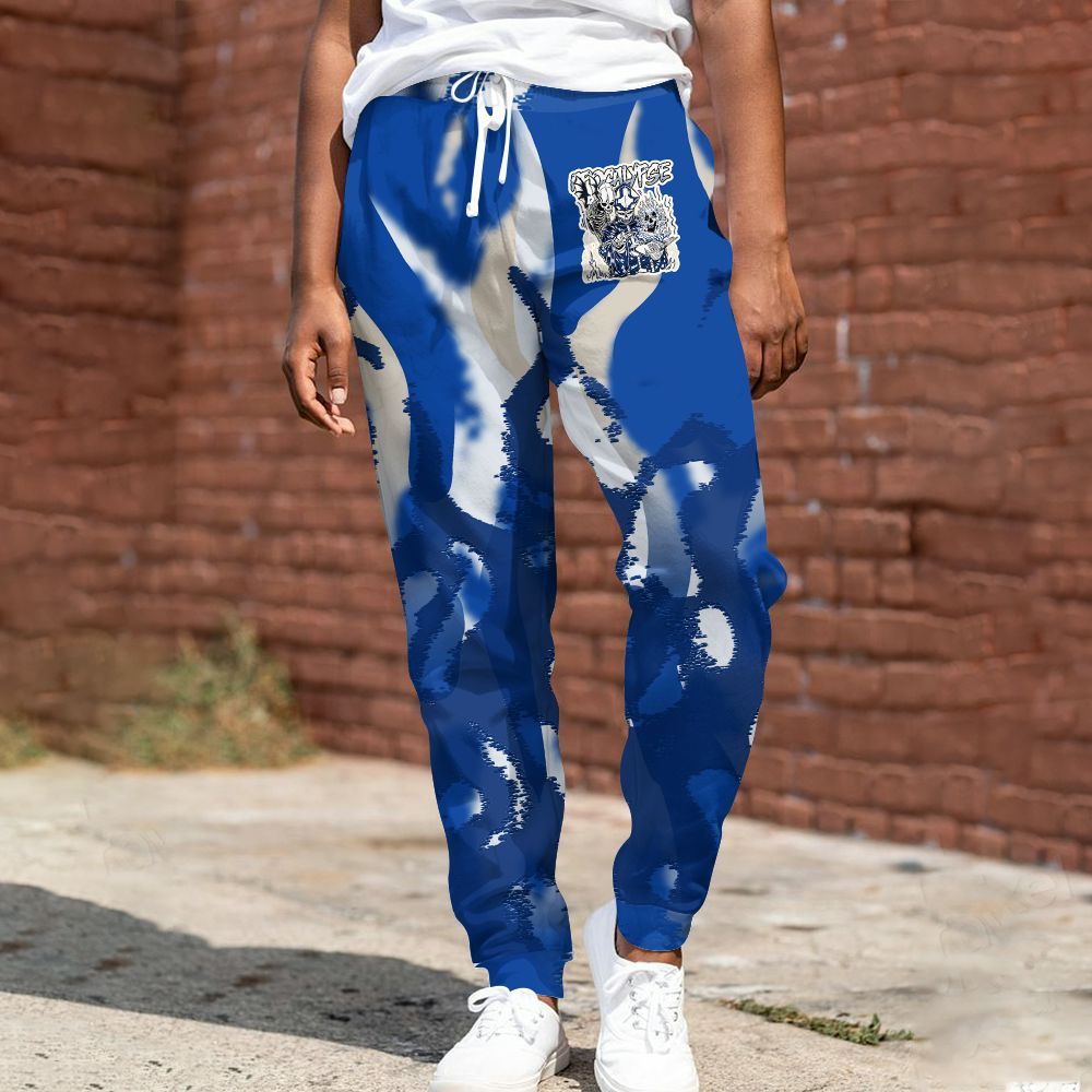 Sweatpant To Match Low Game Royal 1s - Apocalypse Skeleton Burn All Over Print