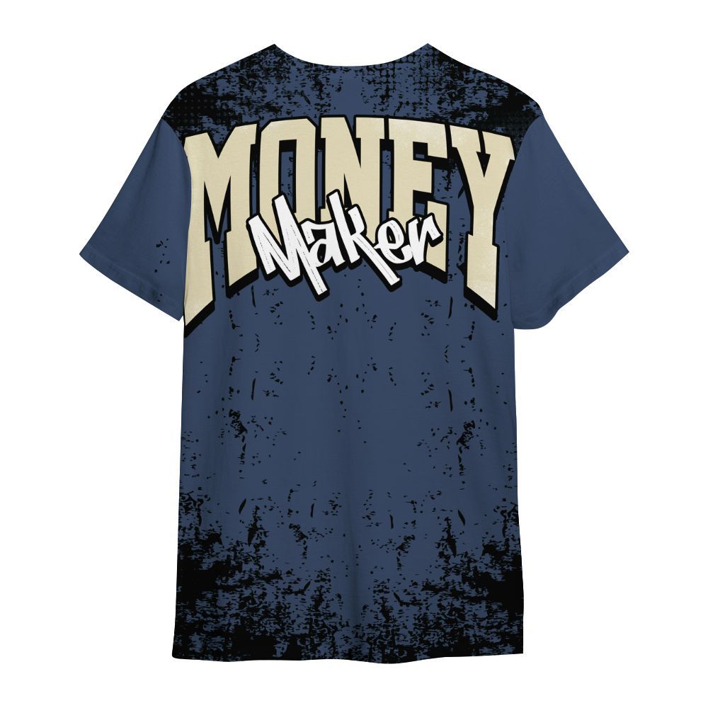 Shirt To Match Diffused Blue 3s - Move In Silence Money Street Retro All Over Print
