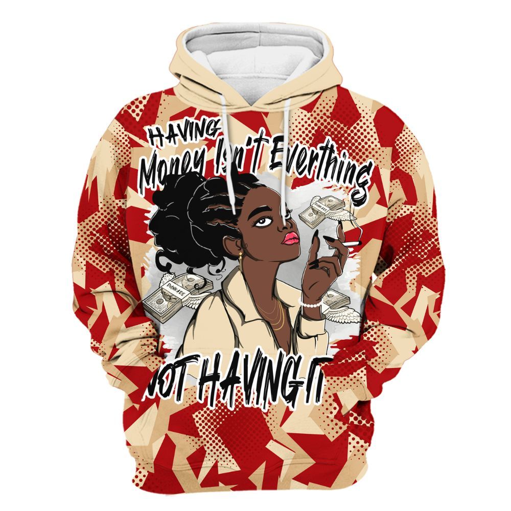 Hoodie To Match Dunk Low Strawberry Waffle - Having Money Isn't Everthing Retro All Over Print
