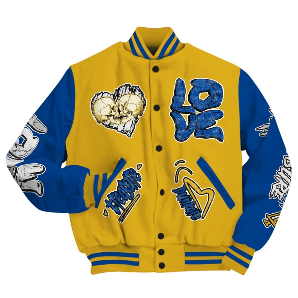 Varsity Jacket To Match High Laney 1s - Skull Bear All Over Print