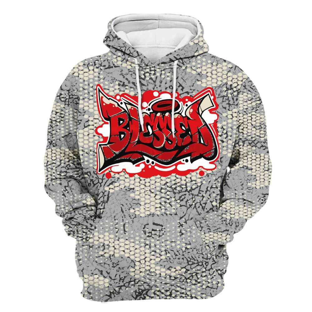 Hoodie To Match Cement Grey 3s - Blessing Graphic Banknotes All Over Print