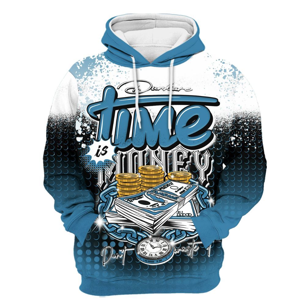 Hoodie To Match High OG UNC Reimagined 1s - Halftone Time Is Money All Over Print