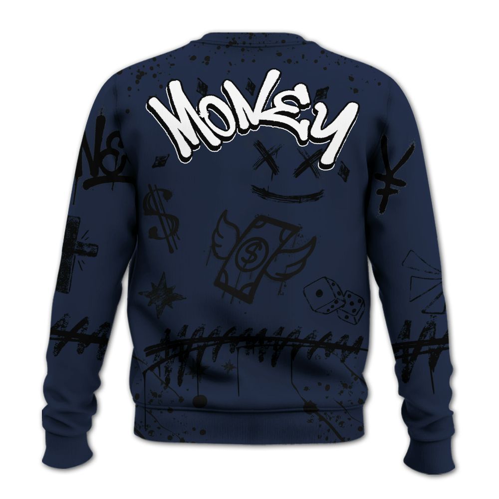 Sweatshirt To Match Dunk Low White Midnight Navy - Everybody Paid In Full Crayon All Over Print