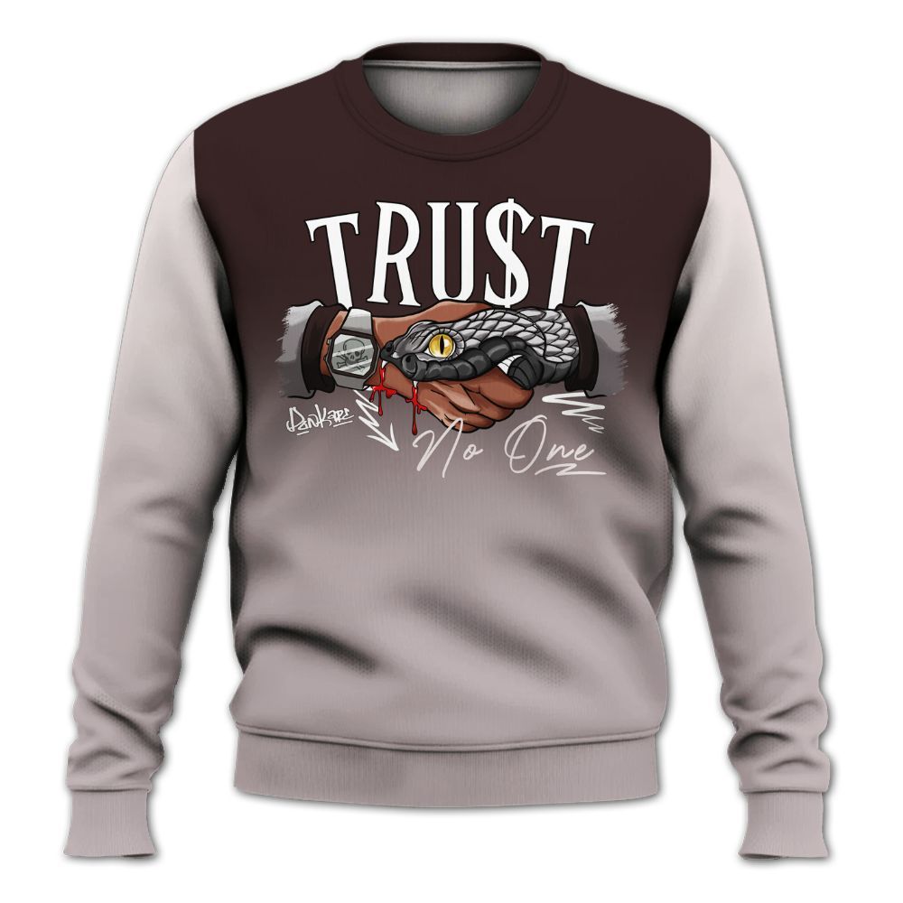 Sweatshirt To Match AMM Air Smokey Mauve 6s - Snake Trust No One Drip All Over Print