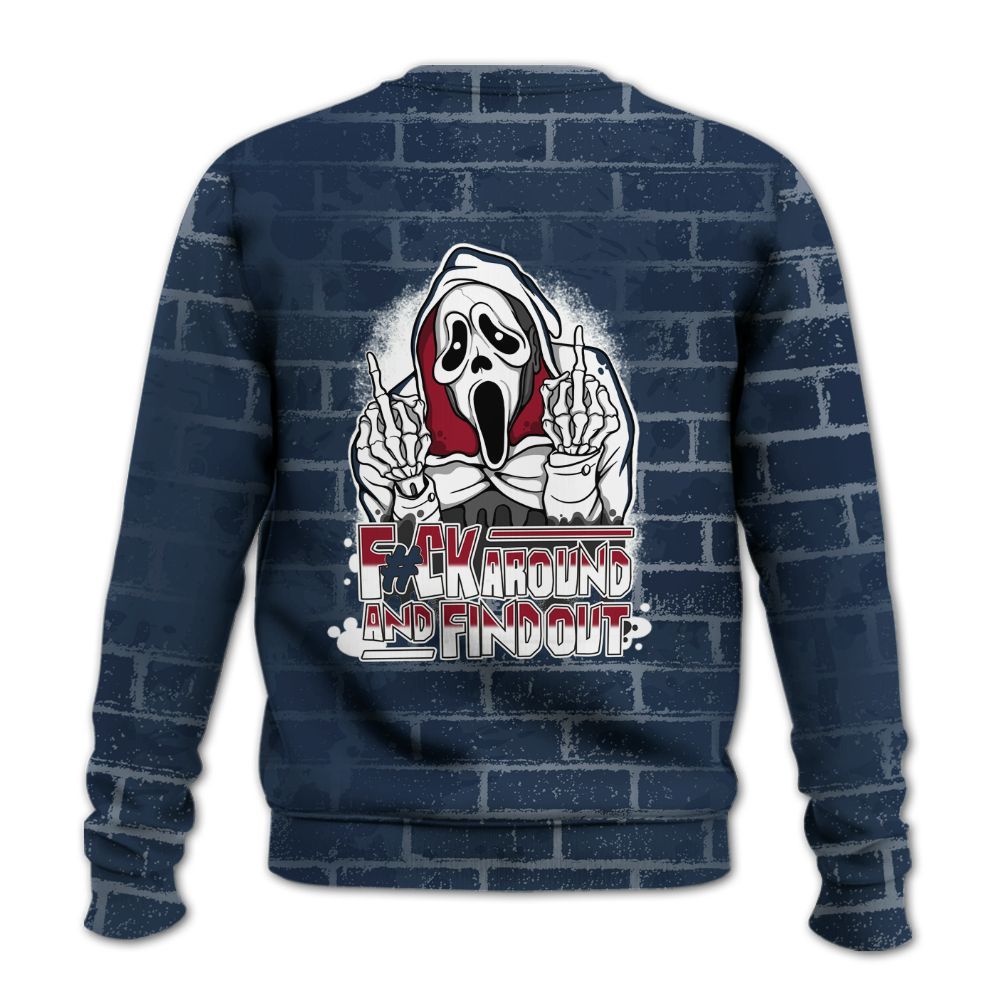 Sweatshirt To Match White Midnight Navy 6s - F#CK And Find Out Graphic Halloween All Over Print