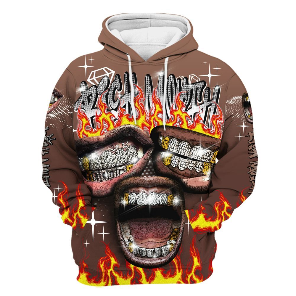 Hoodie To Match KD 4 Christmas - Rich Mouth Fire Rap Retro 90s All Over Print