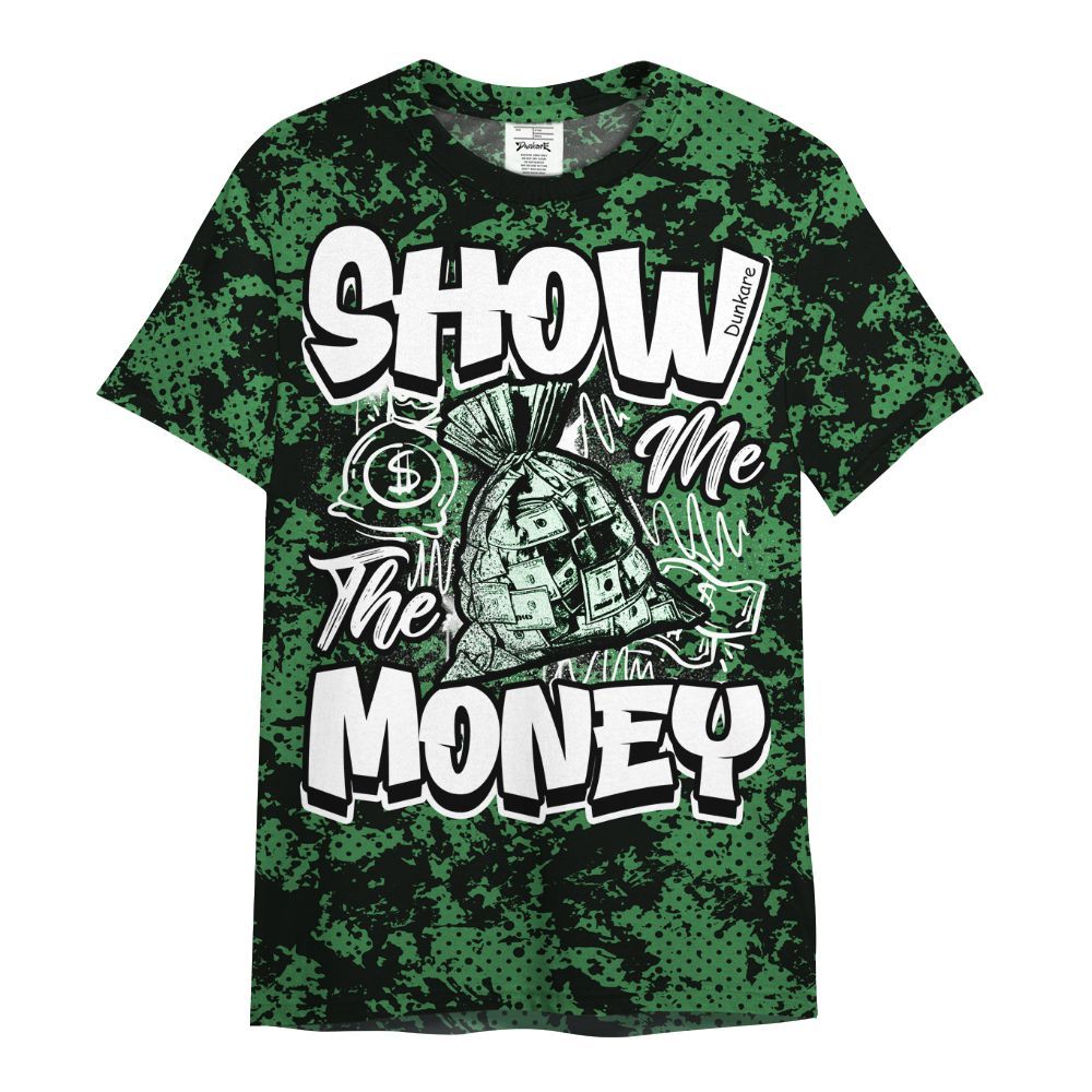 Shirt To Match Lucky Green 1s - Show Me The Money Retro All Over Print
