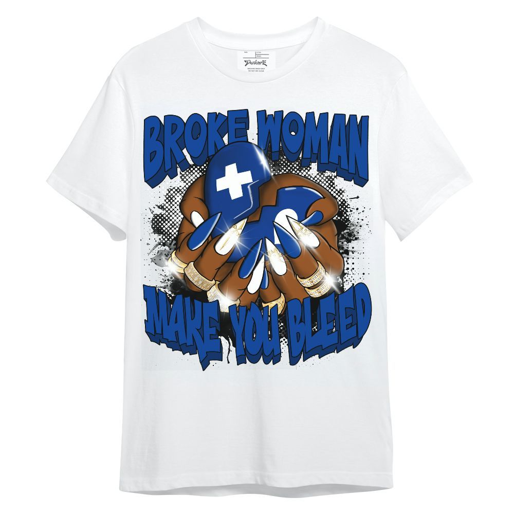 Shirt To Match Hyper Royal 12s - Broke Woman Heart Retro Unisex Shirt