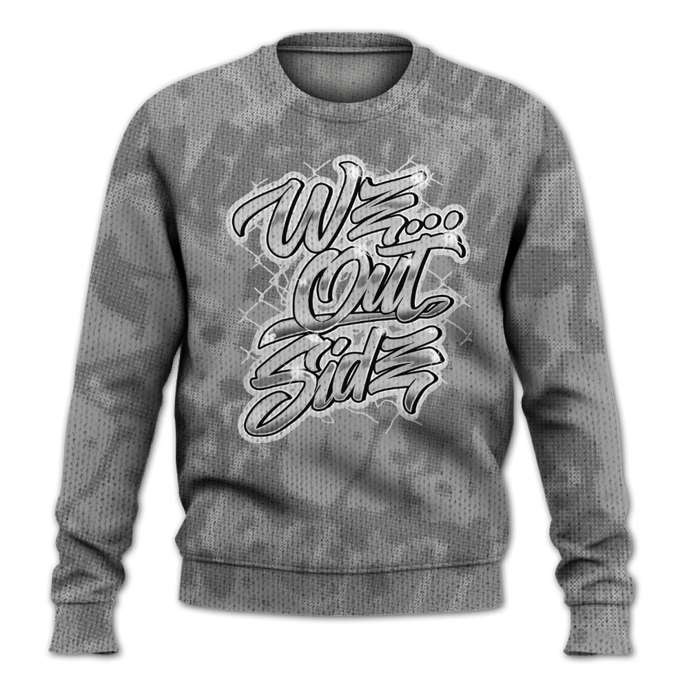 Knitted Sweater To Match Black Wolf Grey 12s - We OutSider Graphic Street