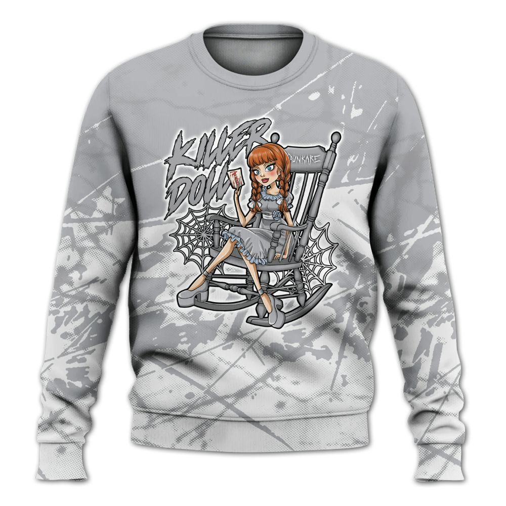 Sweatshirt To Match Low OG Wolf Grey 1s - Killer Doll-A Halloween Profound All Over Print
