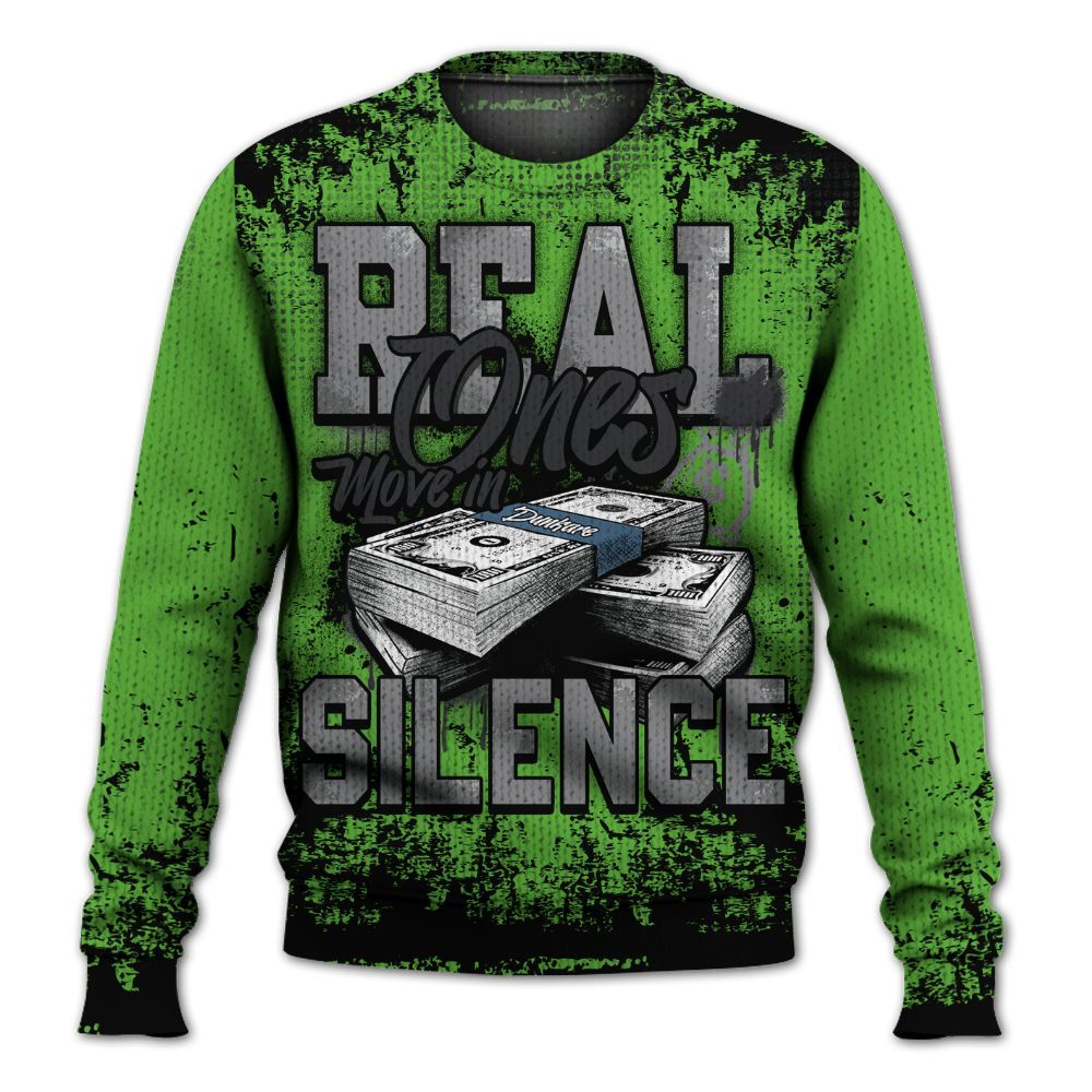 Knitted Sweater To Match Retro Green Bean 5s - Move In Silence Money Street Retro