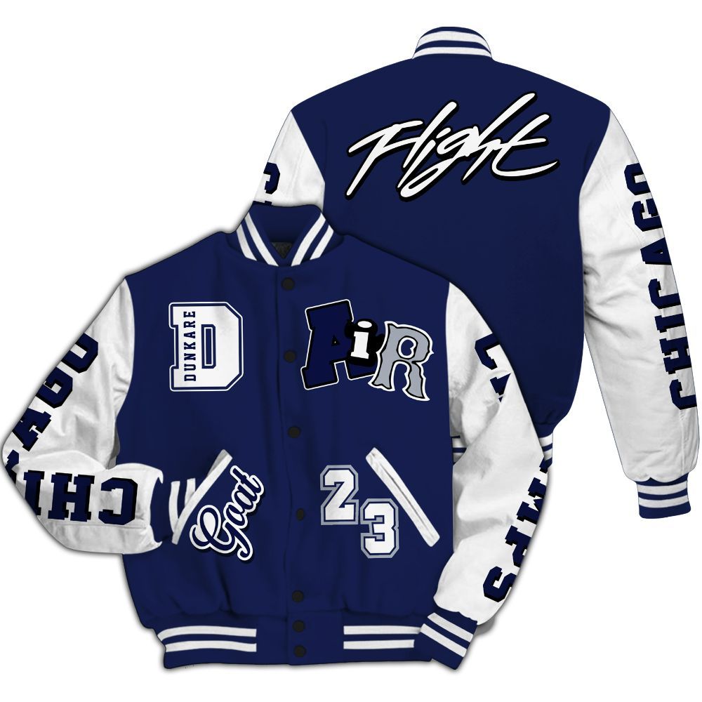 Varsity Jacket To Match Midnight Navy 11s - AIR Number 23 GOAT All Over Print