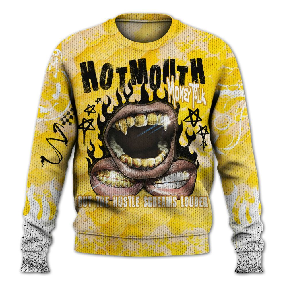 Knitted Sweater To Match Low Yellow Python 11s - Mouth Burning Street Style