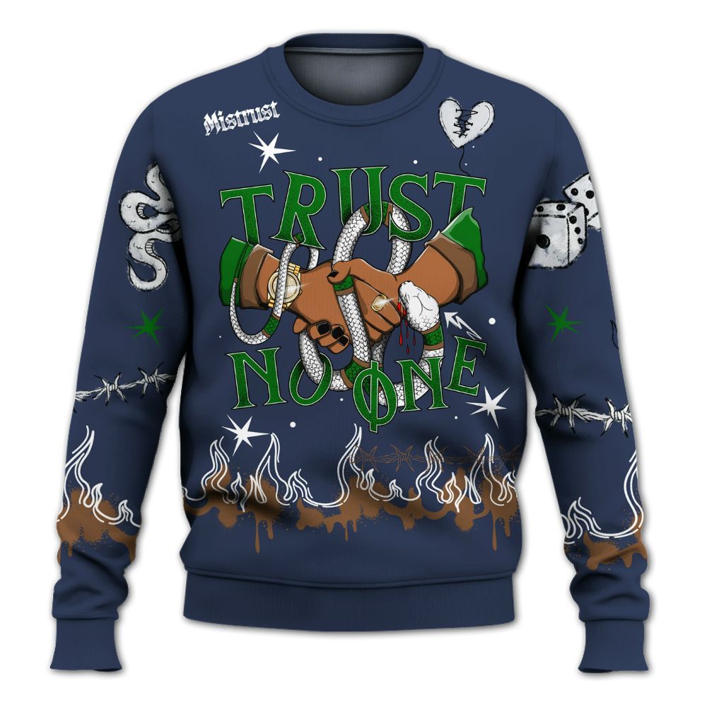 Sweatshirt To Match Midnight Navy 13s - Trust No One Snake-Bite Doodle Crayon All Over Print