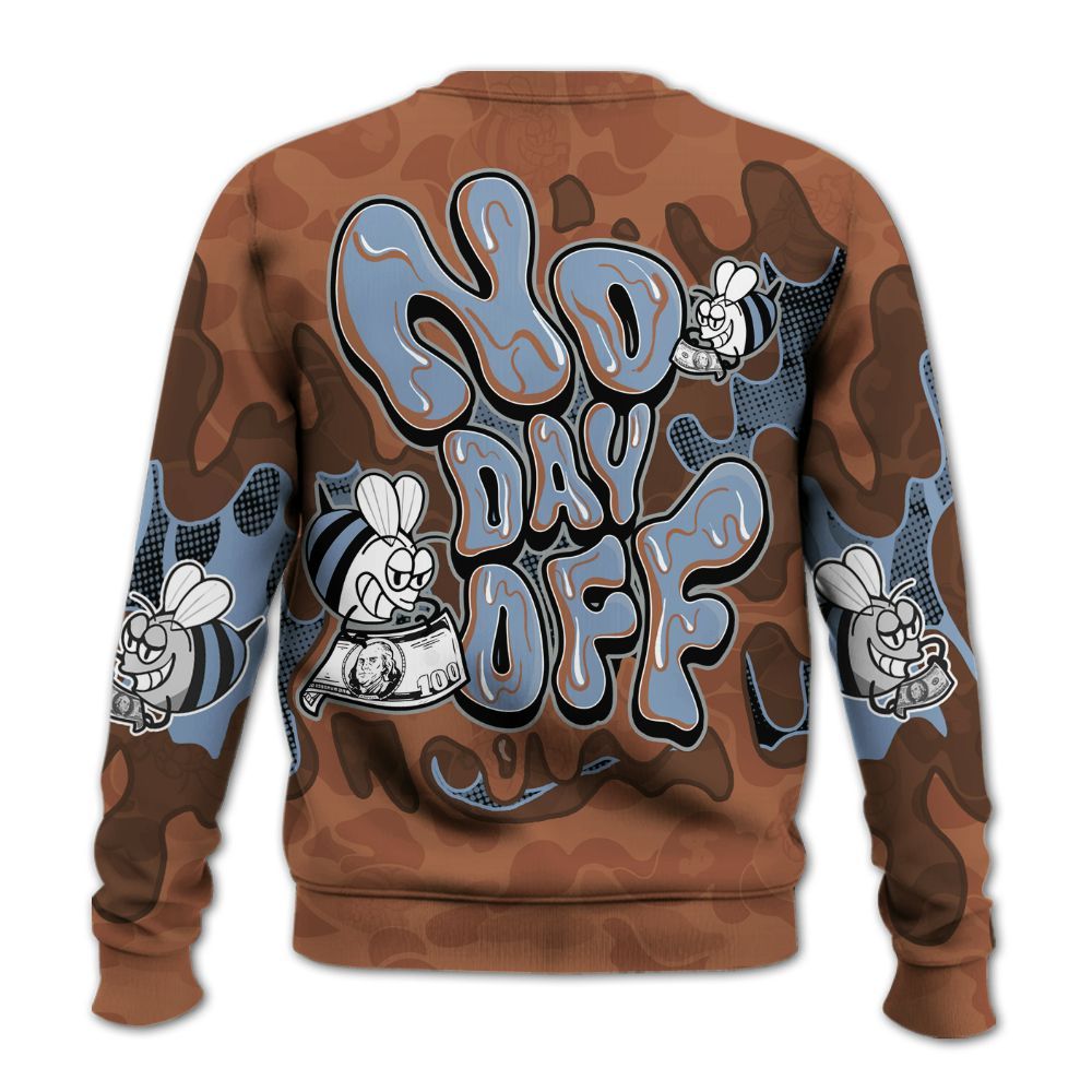 Sweatshirt To Match Air Foamposite Metallic Copper - No Day Off Graphic Custom Name All Over Print