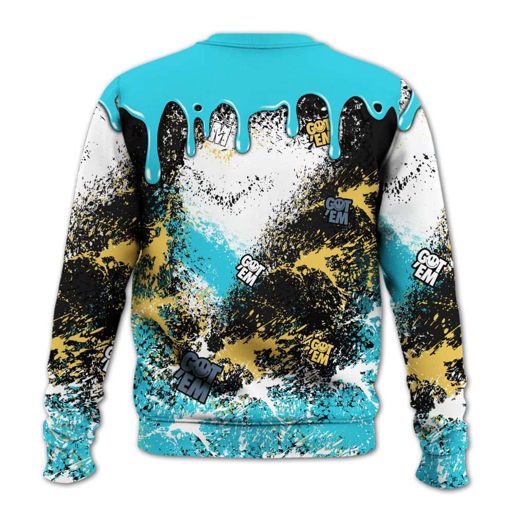 Sweatshirt To Match Retro Gamma Blue 11s - Dripping 23 Drip All Over Print