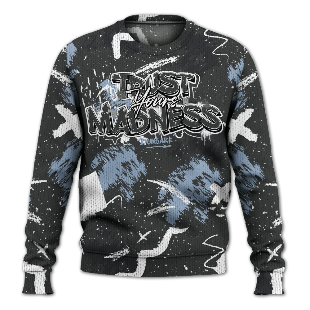 Knitted Sweater To Match Reverse Black White 6s - Trust Your Madness Retro