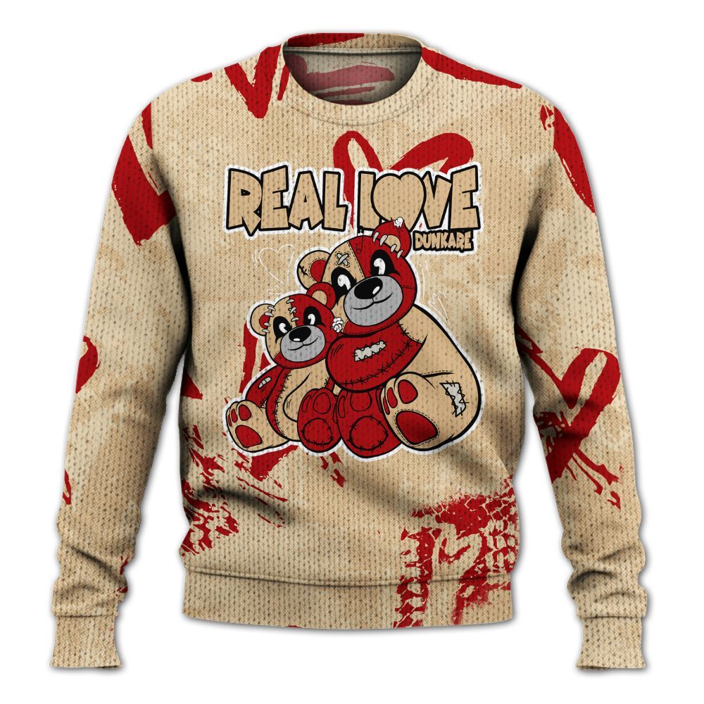 Knitted Sweater To Match Dunk Low Strawberry Waffle - Sincere Fondness Bear