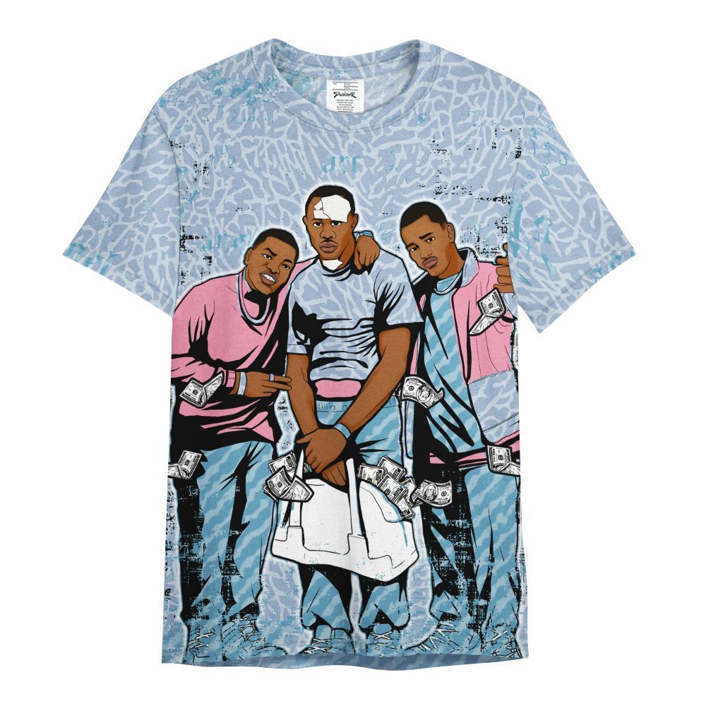 Shirt To Match Denim Pink Glow 3s - Paid In Full Money All Over Print