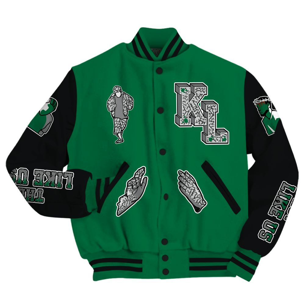Varsity Jacket To Match Pine Green 3s - Dislike Us Graphic All Over Print