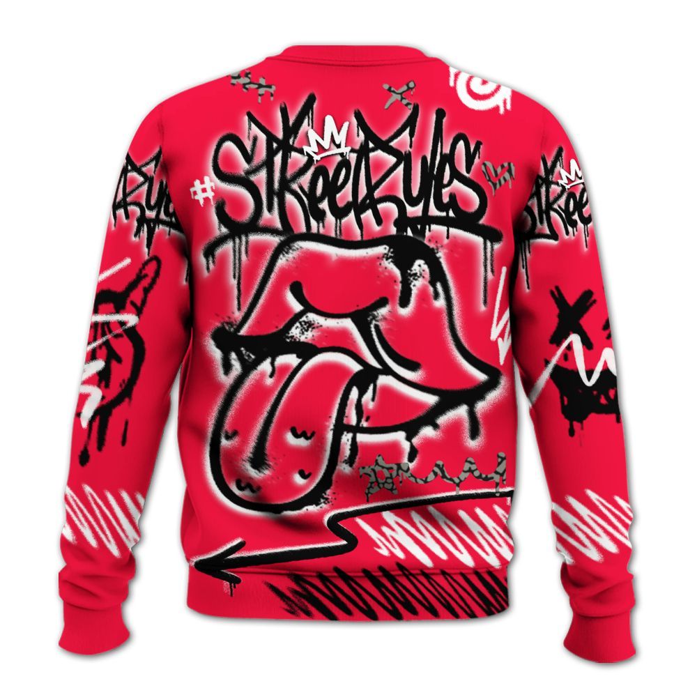 Sweatshirt To Match Retro Fire Red 3s - Break Rules Streetwear All Over Print