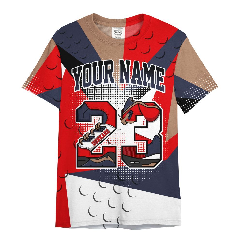 Shirt To Match Low OG Howard Bison 1s - Poly Custom Name Number 23 5s All Over Print