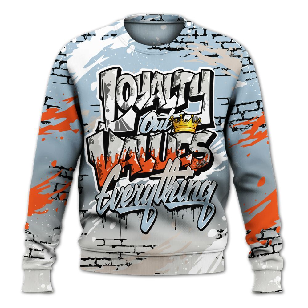 Sweatshirt To Match High OG Alaska 1s - Values Of Loyalty Drip All Over Print