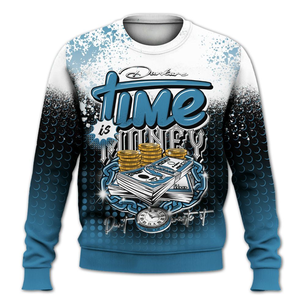 Sweatshirt To Match High OG UNC Reimagined 1s - Halftone Time Is Money All Over Print