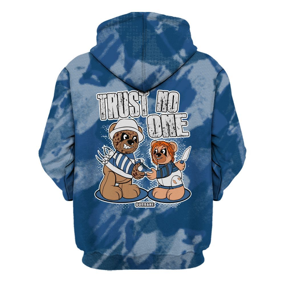 Hoodie To Match High OG Midnight Navy 1s - Trust No One Bear Abstract Halftone All Over Print