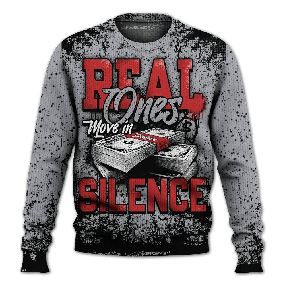 Knitted Sweater To Match White Cement 4s - Move In Silence Money Street Retro