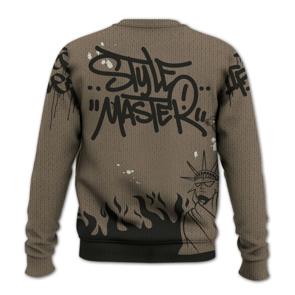 Knitted Sweater To Match Low OG Dark Mocha 1s - Graphic Fck Around Find Out