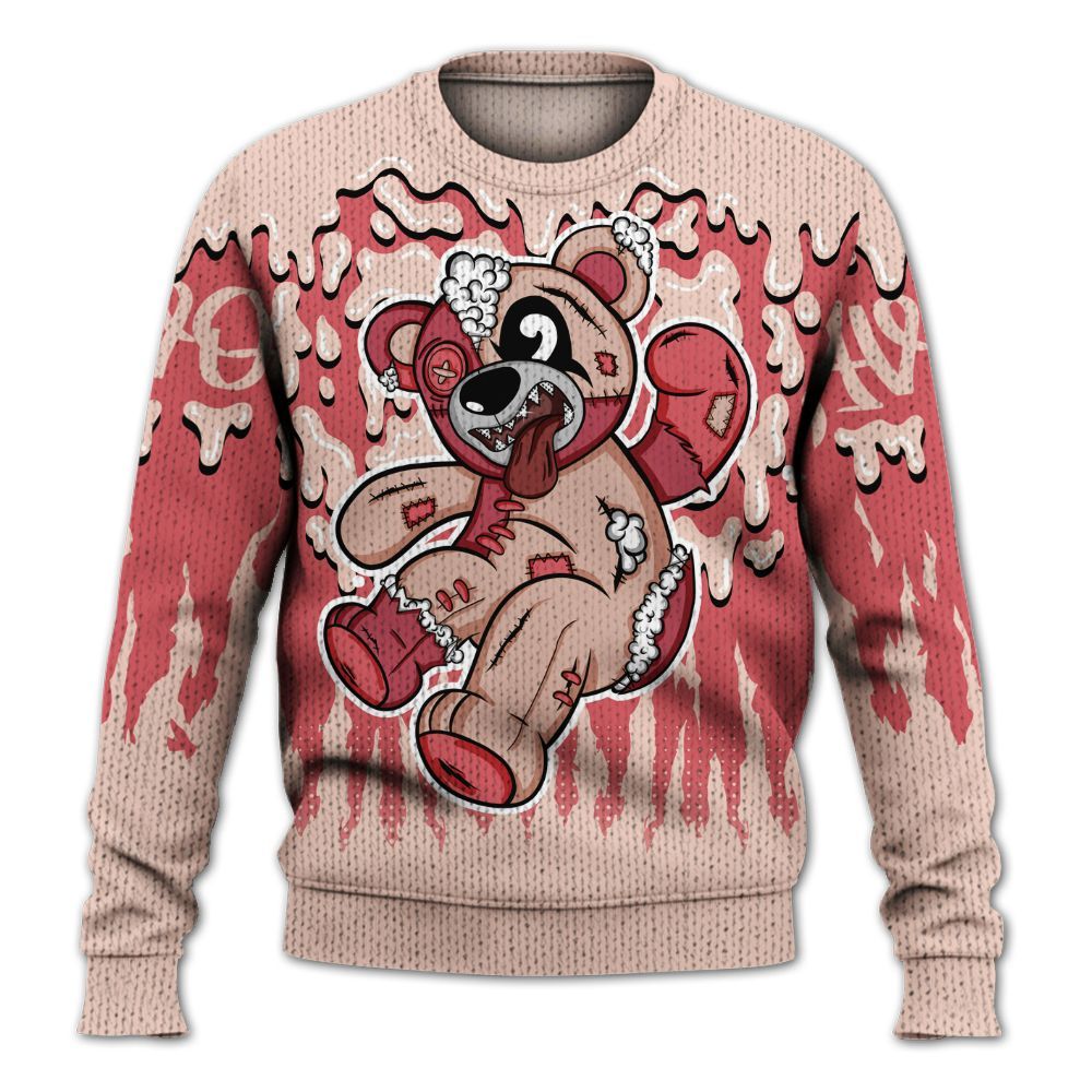 Sweater To Match Washed Coral 2s Shirt - Havok Bear Dripping Graphic