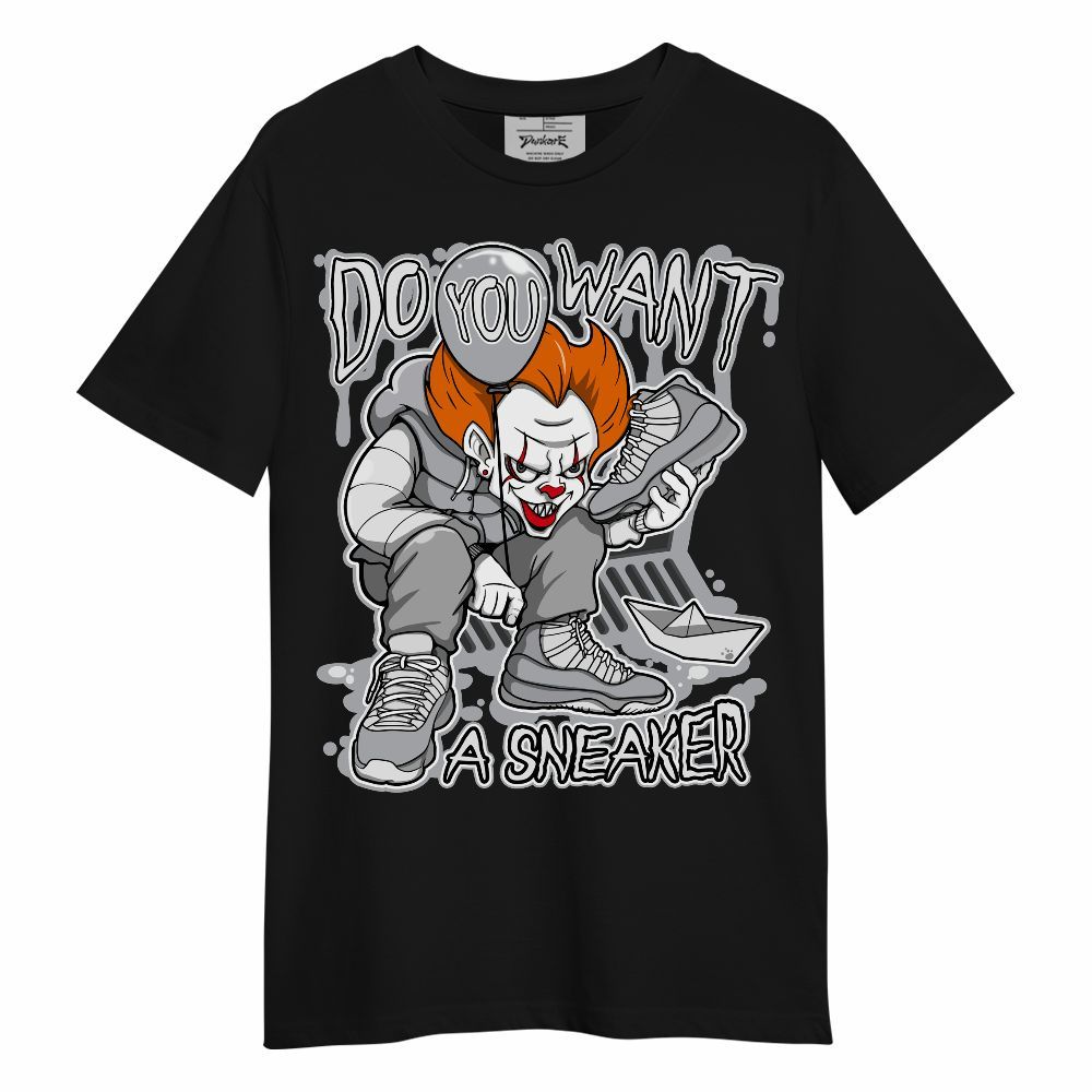 Shirt To Match Low OG Wolf Grey 1s - Clown Scary Sneakers Halloween Graphic Unisex Shirt