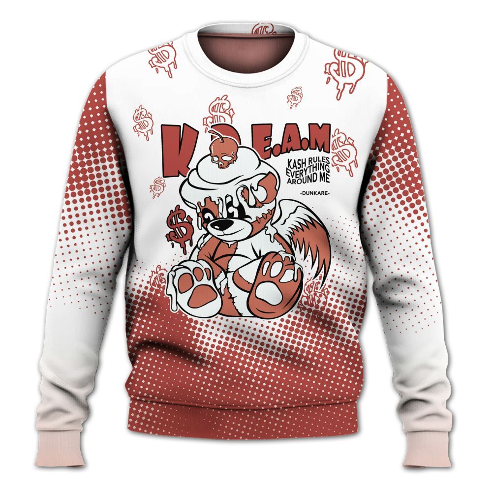 Sweatshirt To Match Dune Red 13s - Loot Bear Unique Drip All Over Print