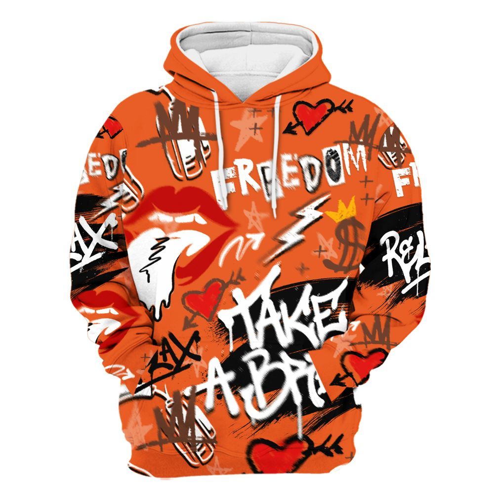 Hoodie To Match High OG Starfish 1s - Take Break Freedom Graffiti Streetwear All Over Print