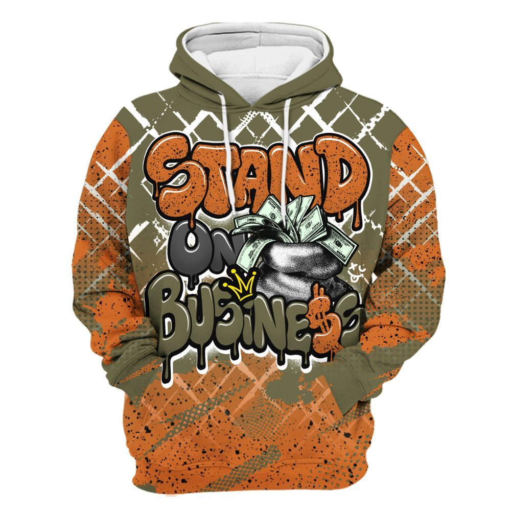 Hoodie To Match Olive 5s - Halftone Stand Business Dripping All Over Print