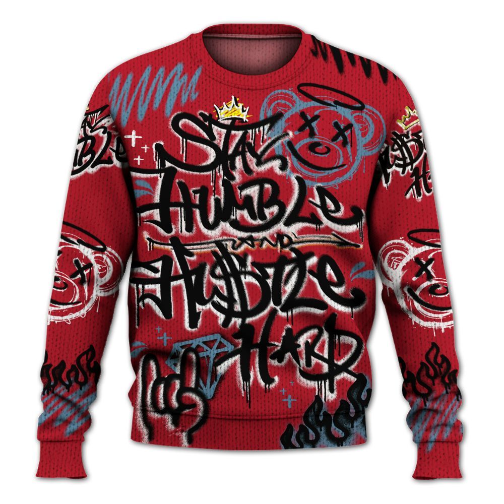 Knitted Sweater To Match Retro Raging Bull 5s - Humble Drip Streetwear Graffity