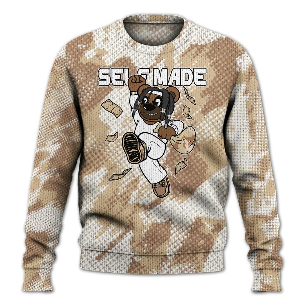 Knitted Sweater To Match Desert Camo 3s - Autonomous Bear Abstract Halftone