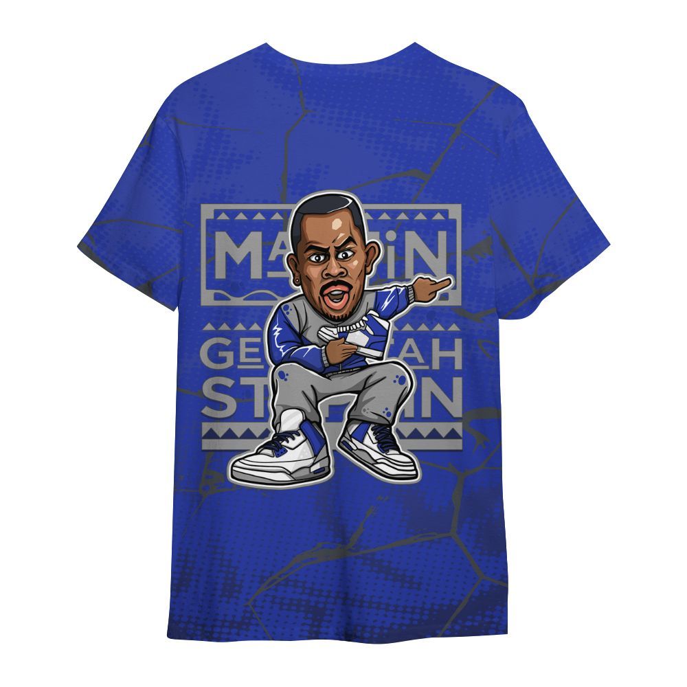 Shirt To Match Air Max Plus Black Racer Blue - Get Tag Sneakers Steppin' Graphic Crack All Over Print