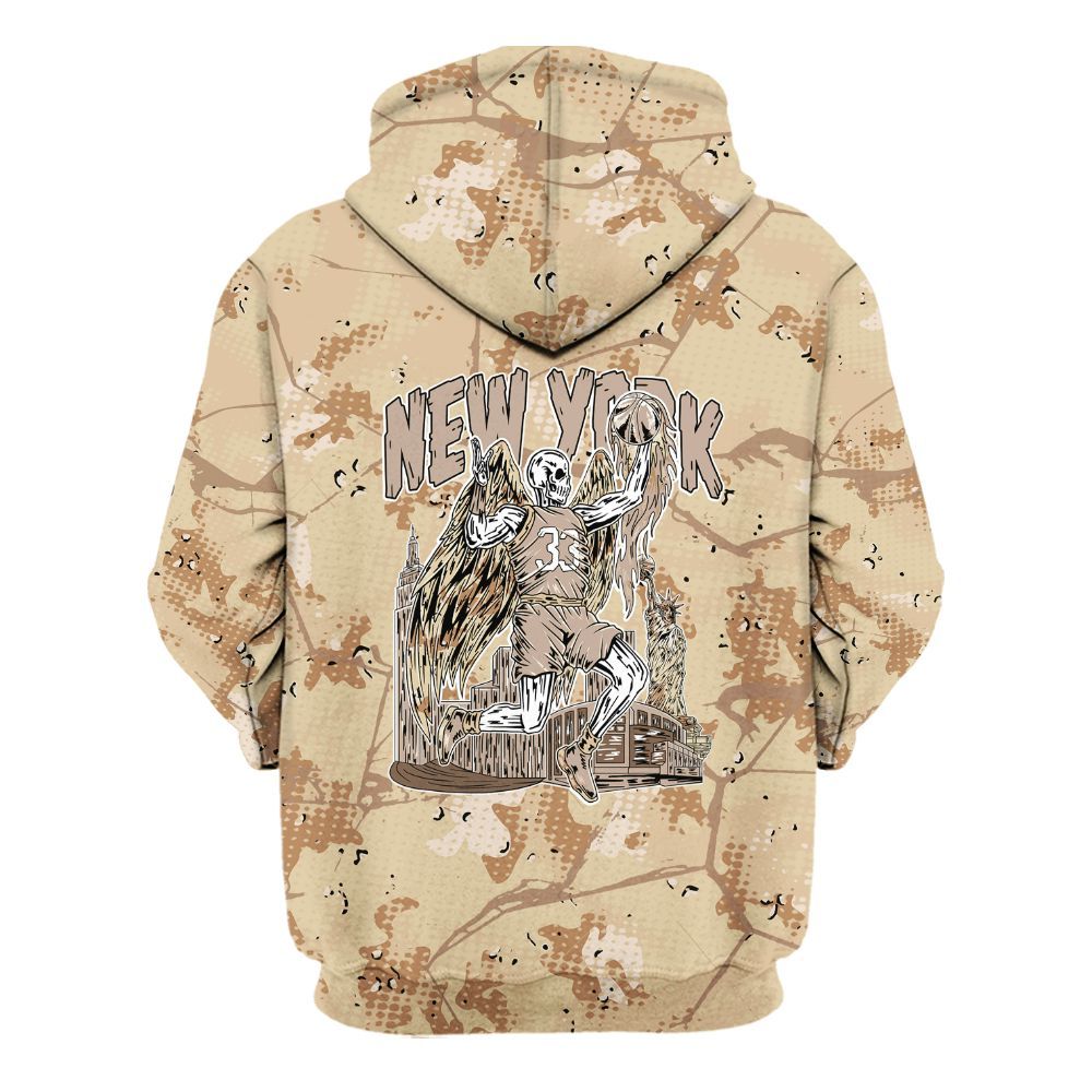 Hoodie To Match Desert Camo 3s - Ewing Era Skeleton Crack All Over Print