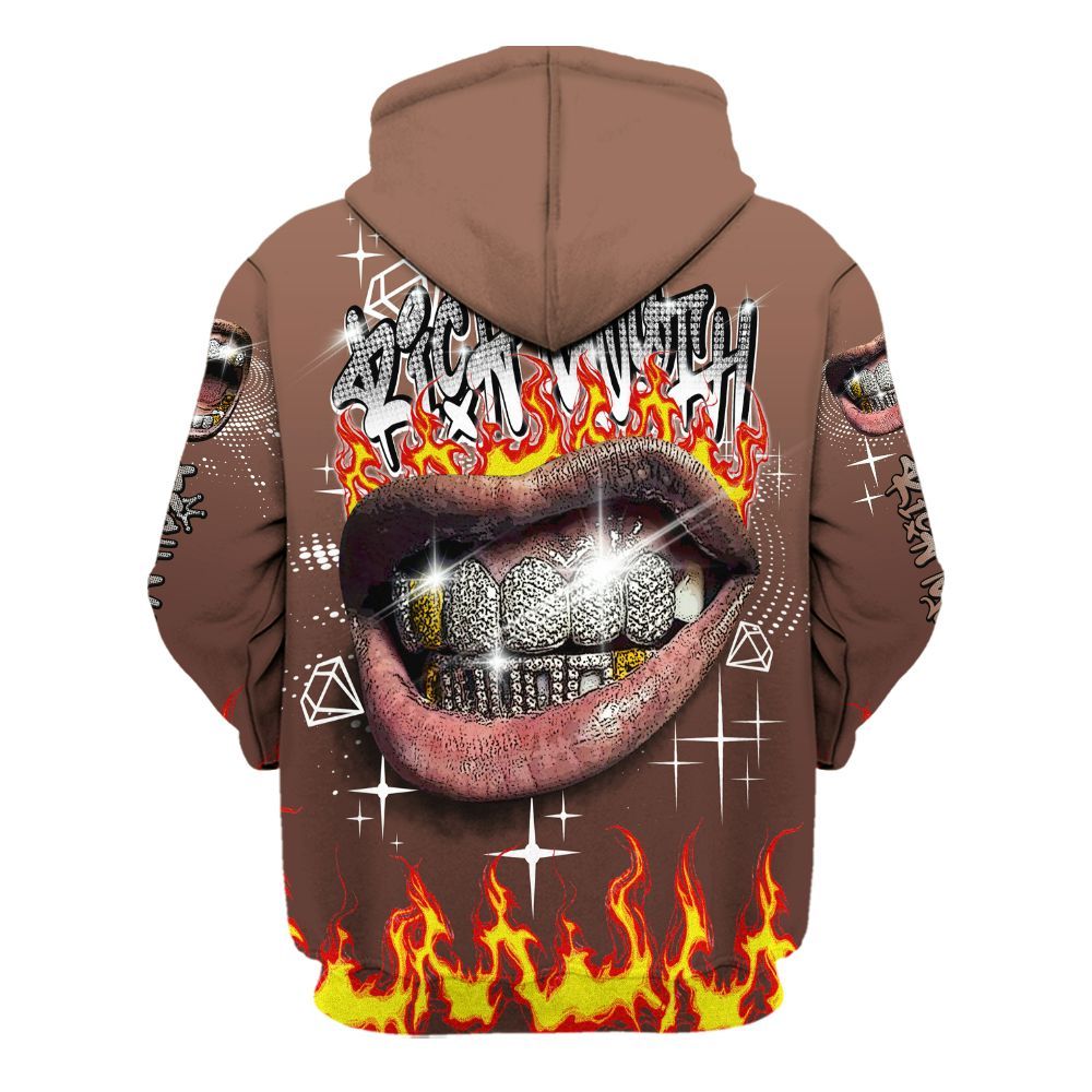 Hoodie To Match KD 4 Christmas - Rich Mouth Fire Rap Retro 90s All Over Print
