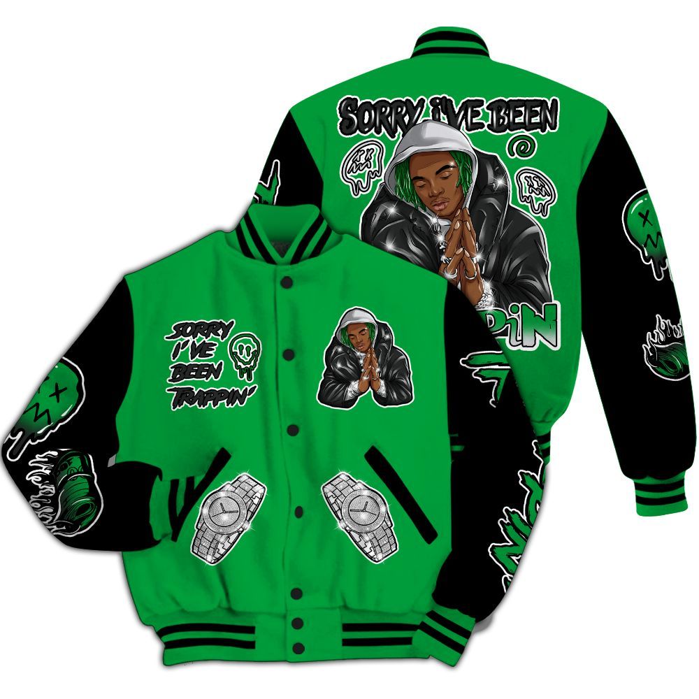 Varsity Jacket To Match Low Lucky Green 1s - Trappin' Unique All Over Print