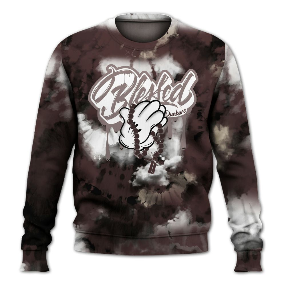 Sweatshirt To Match Burgundy Crush 3s - God Blessed Tie Dye All Over Print