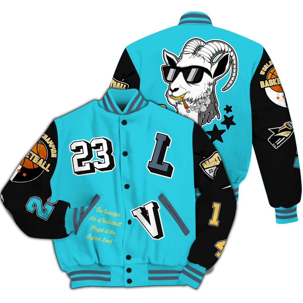 Varsity Jacket To Match Retro Gamma Blue 11s - The GOAT Got Em All Over Print