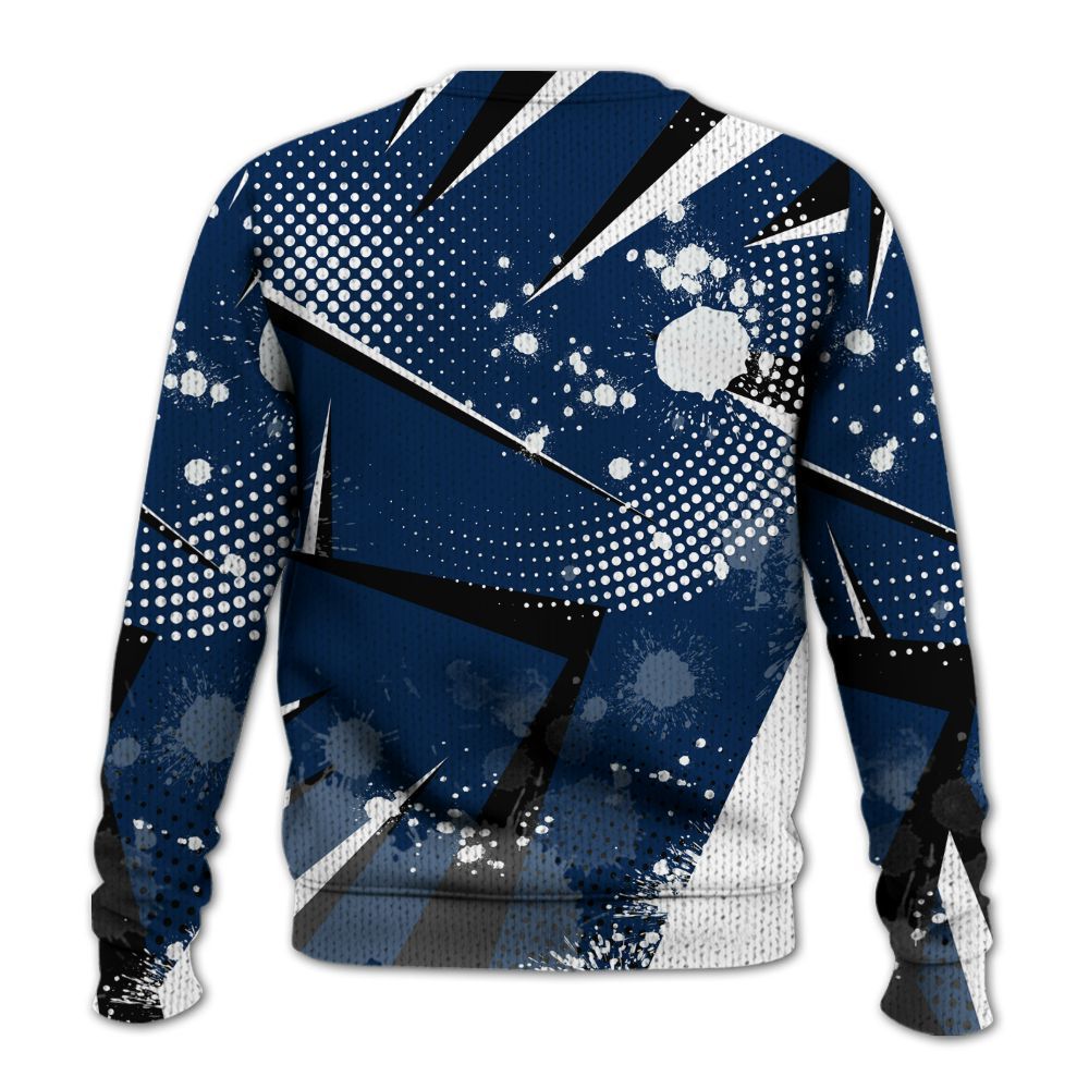 Knitted Sweater To Match SB White Navy 4s - Poly Trust No One Dripping