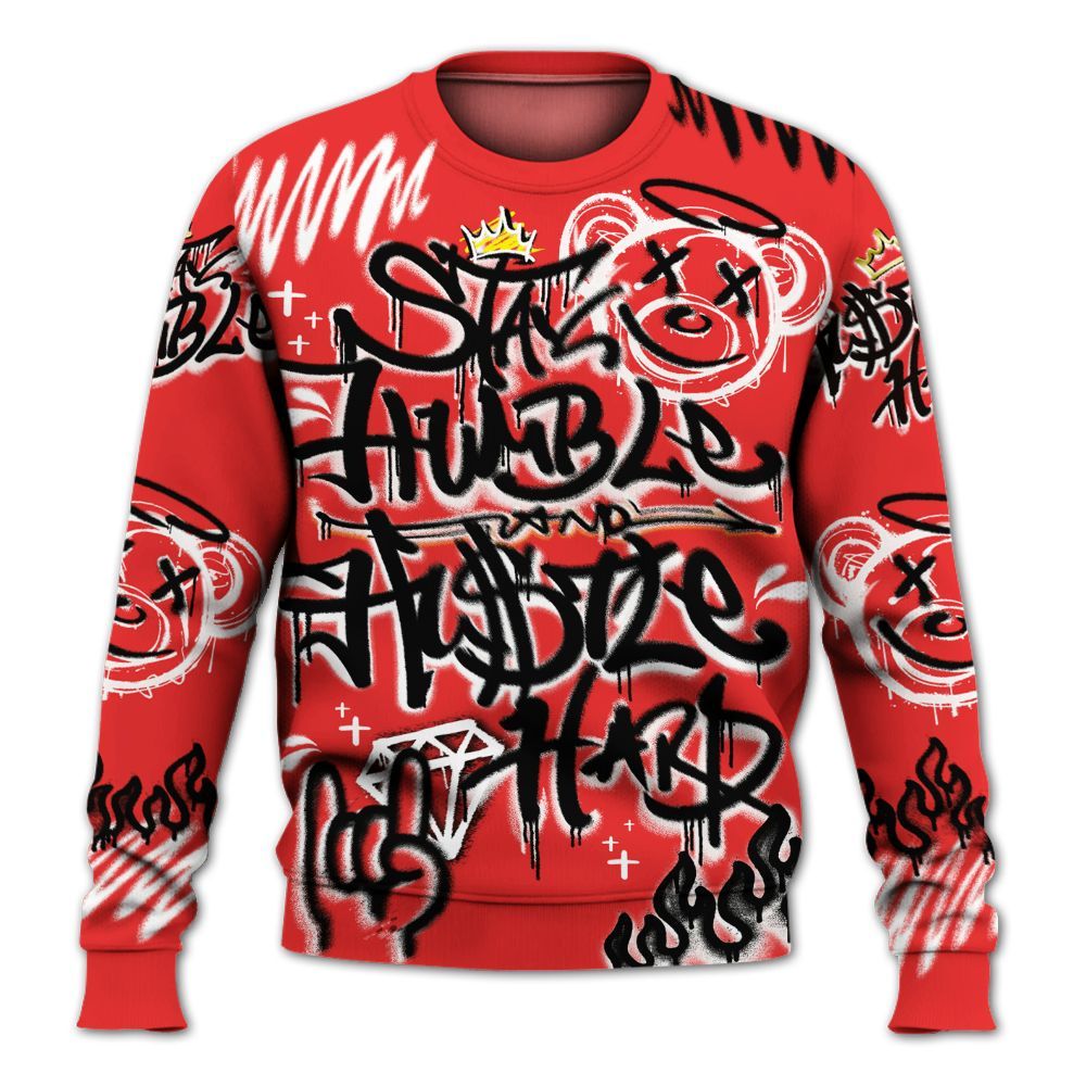 Sweatshirt To Match Red Thunder 4s - Humble Drip Streetwear Graffity All Over Print