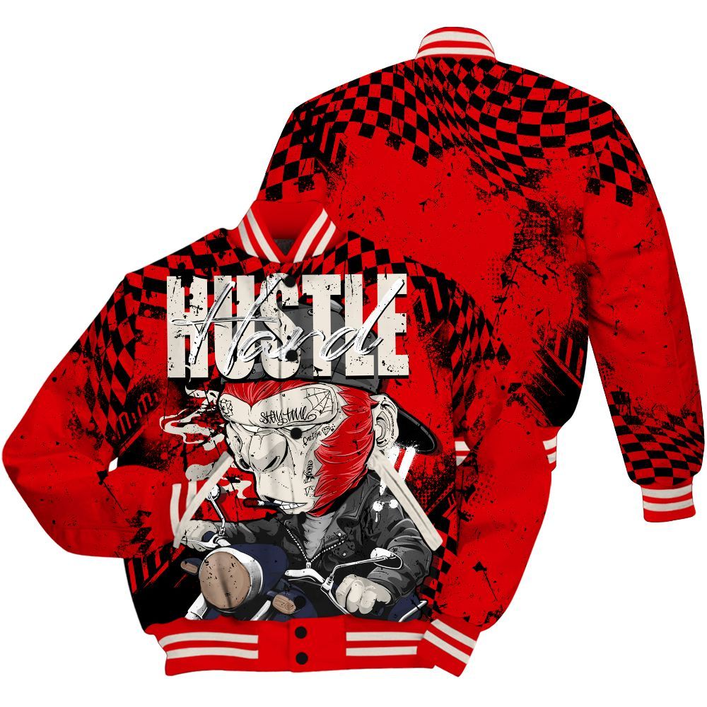 Varsity Jacket To Match Low OG Howard University 1s - Hustle Hard Monkey All Over Print