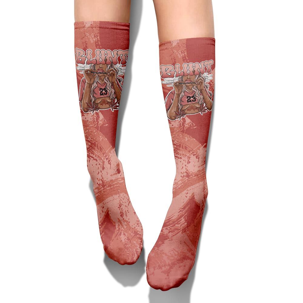 Sock To Match Dune Red 13s - Bluntz Unique Circle Splash