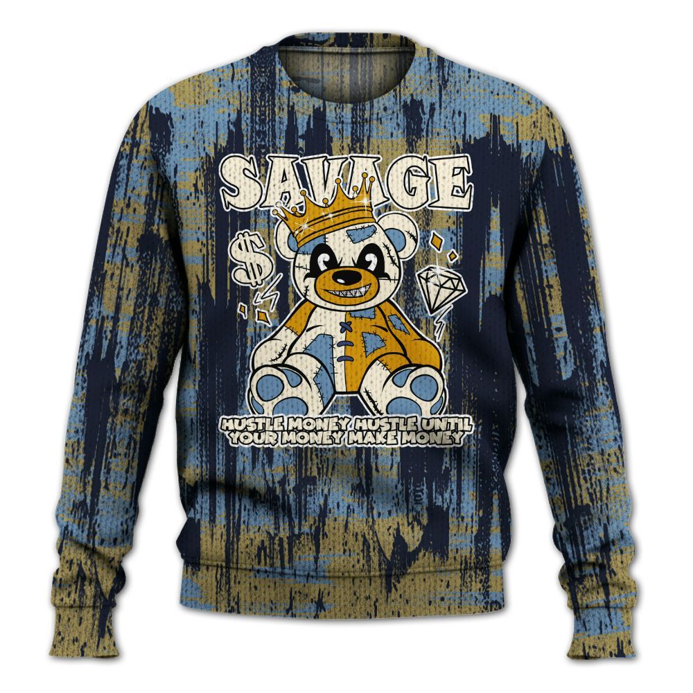 Knitted Sweater To Match High OG First In Flight 1s - Savages Bear Glitch Art